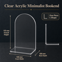 Support de livre en forme d'arche minimaliste transparent personnalisé pour la maison, le bureau, la bibliothèque, la librairie, support de livre en acrylique