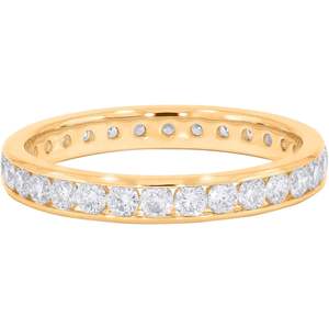 KEEVA JEWELS 1.00Ct, banda de boda de diamante cultivado en laboratorio para mujer, oro amarillo de 14 quilates, tamaño 10,5, conjunto de canales - Product Image 5