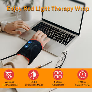 เครื่องนวดข้อมือแบบไร้สาย 660nm 850nm LED พร้อมความร้อนบำบัดด้วยแสงสีแดง สำหรับบรรเทาอาการปวดมือ เท้า เข่า คอ - Product Image 2