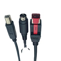 Câble d'alimentation USB vers USB-B mâle 24V DIN 3 broches avec conducteur en cuivre pour serveurs et imprimantes avec verrouillage automatique