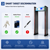 Portique de détection de métaux professionnel haute sensibilité avec panneau de commande LCD, volume réglable, système de sécurité durable