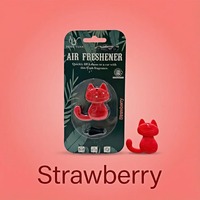 Diffuseur de parfum pour grille d'aération de voiture, pendentif chat, désodorisant longue durée, parfum rafraîchissant, en PVC, diffuseur solide