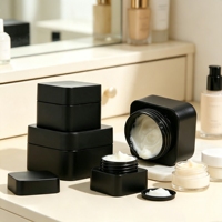 Pot cosmétique carré en PP, vide, en plastique, double couche, pour crème, soin du visage, avec logo personnalisé, emballage beauté