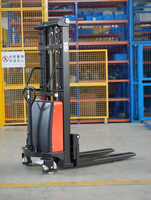 Nouvelle chariot élévateur semi-électrique Jialift certifiée CE, avec jambes réglables personnalisables, largeur de fourche large/étroite en option, structure en C haute résistance 1