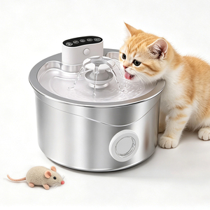 Fontaine à eau pour animaux de compagnie en acier inoxydable, directement de l'usine, avec filtre détachable, pour intérieur - Product Image 1
