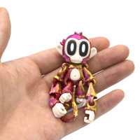 Ornements singe articulés amusants imprimés en 3D personnalisables, aimant décoratif pour réfrigérateur à articulations mobiles, 8 cm