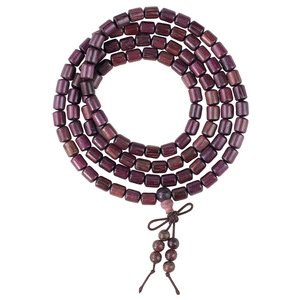 Pulsera de cuentas de oración budistas de madera violeta, 108 cuentas, diseño de borla en forma de barril, joyería unisex, regalo de Hangzhou - Product Image 5