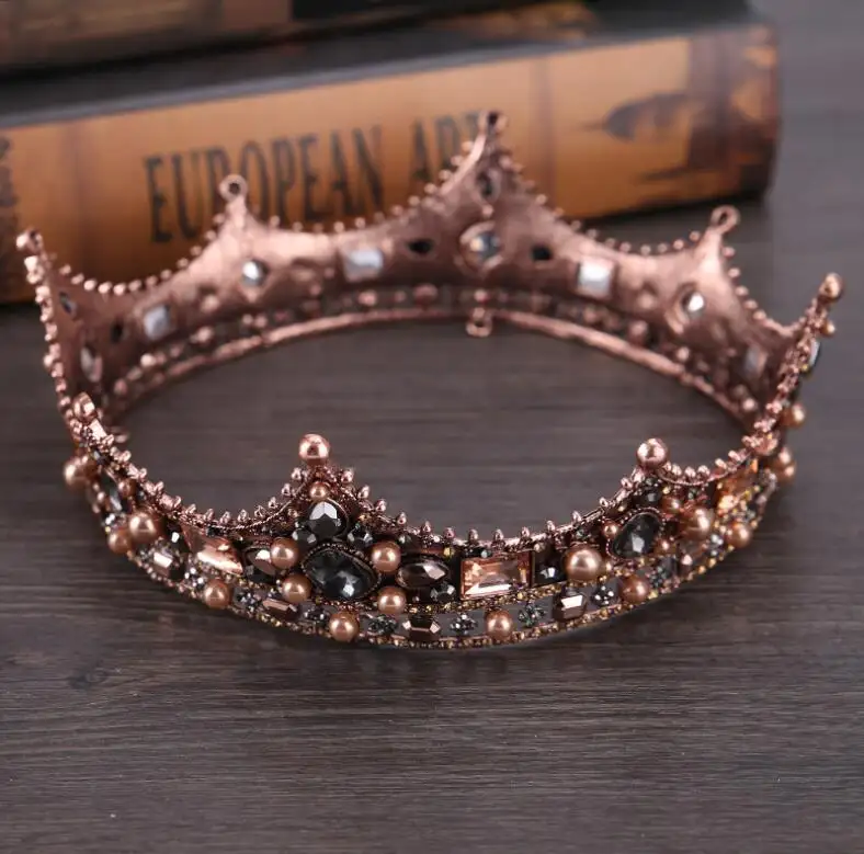 2020 barroco Retro de novia de lujo de cristal Tiaras coronas princesa Reina del desfile de diamantes de imitación velo Tiara accesorio del pelo de la boda