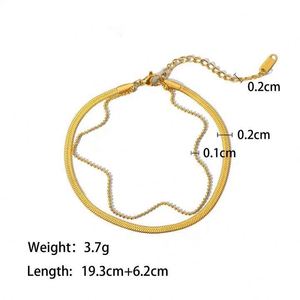 Pulsera de tobillo delicada y sencilla con cuentas redondas de acero inoxidable y oro de 18K, un éxito de ventas al por mayor. - Product Image 6