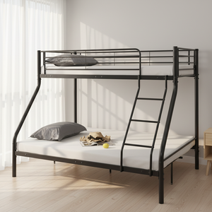 <span class=keywords><strong>Lit</strong></span> superposé moderne <span class=keywords><strong>en</strong></span> métal <span class=keywords><strong>avec</strong></span> échelles jumelles et barrière de sécurité pour garçons, filles, adolescents, enfants, chambre à coucher, école et hôtel - Product Image 2