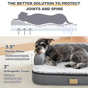 Benutzer definiertes Logo <span class=keywords><strong>Private</strong></span> <span class=keywords><strong>Label</strong></span> Haustier Hunde bett Sofa Unübertroffener Komfort Unterstützen der Eier schaum Wasserdichtes ortho pä disches Hunde bett - Product Image 3