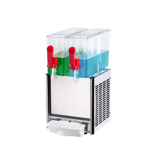 Distributeur de boissons froides commercial à 2 réservoirs 2x10L en acier inoxydable avec système de refroidissement pour buffets et cafés AS-Icecream0 - Product Image 1