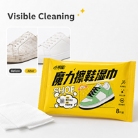 Lingettes humides OEM pour chaussures, élimination efficace des taches, nettoyage en profondeur et restauration de la brillance, pour cuir/baskets, marque personnalisée