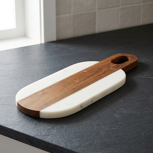 Tabla de Cortar Sheeraz International de Madera de Acacia y Mármol Blanco - Utensilios de Cocina Duraderos y Ecológicos, Aptos para Lavavajillas - Product Image 1