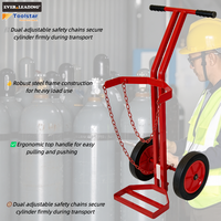 Chariot robuste pour 1 bouteille de gaz avec doubles chaînes de sécurité réglables, compatible avec les bouteilles N/W, capacité 105 kg