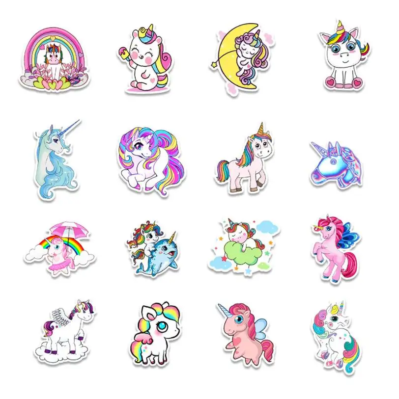 customized sticker pack unicorn kids wall sticker kawaii waterproof stickers wall decals for kids