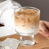 Vente en gros de verrerie pour la maison, gobelets en verre résistant à la chaleur de style célébrité d'Internet pour café et jus de fruits