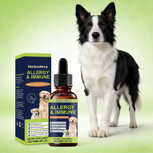 Gouttes contre les allergies chez le chien, complément immunitaire 100% naturel <span class=keywords><strong>pour</strong></span> les allergies saisonnières, les démangeaisons cutanées, la digestion et la santé du foie - Product Image 6