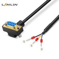 Cable Serial DB9 en Ángulo Recto de 90 Grados, Contactos Chapados en Oro, RS232, 9 Pines, 3 Hilos, Cable de Conexión a Terminal