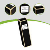 Boîte d'emballage pour soins de la peau en matériaux recyclés noir mat haut de gamme, boîte en papier pliable personnalisée avec éponge pour sérum et tonique de beauté