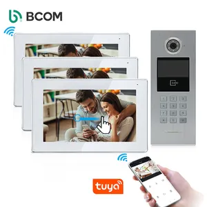 Bcomtech sistema de controle de acesso inteligente, conjunto de campainha tuya sem fio ip, entrada para telefone, visiophone, controlo de acesso inteligente, 7 polegadas, tft, lcd