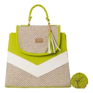 Bolso de mano de yute para mujer Fana Haven Citrus, tamaño mediano, con estampado de leopardo, para compras. - Product Image 4
