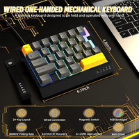 Clavier de jeu RVB filaire à une main AJAZZ AK029 OEM à échange à chaud, 29 touches, taux de polling HI-FI 8000 Hz, interrupteur magnétique RT 0,01 mm
