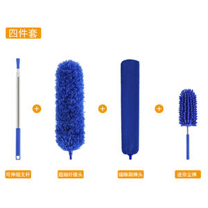 Plumero de plumas de pollo con mango <span class=keywords><strong>largo</strong></span> multifuncional de 2,1 m, cepillo para polvo de techo doméstico, cepillo limpiador de ventanas para el hogar - Product Image 3