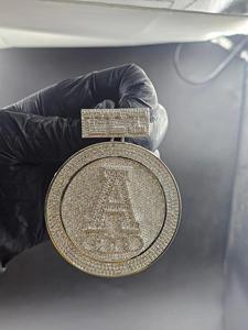 Nuevo y Moderno Colgante de Medallón de Moissanita de Lujo Totalmente Engastado, Plata de Ley 925, Amuleto Unisex Estilo Hip Hop - Product Image 6