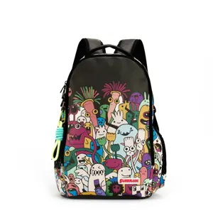 Yeni varış Pu deri sırt çantası çanta sanat tasarım yetişkinler için yüksek kaliteli su geçirmez lüks karikatür sırt çantası