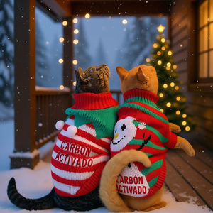 เสื้อกันหนาวคอเต่าลายคริสต์มาสสำหรับสุนัขและแมว ลายตุ๊กตาหิมะ  ไซส์เล็ก กลาง ใหญ่ XL เสื้อผ้าสัตว์เลี้ยงสำหรับฤดูหนาว  แบบถัก ดีไซน์น่ารัก - Product Image 2