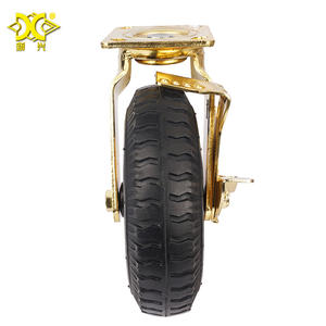 Gold verzinkte Hochleistungs-pneumatische Schwenk platte Rad rolle 6 Zoll 8 ''10IN Gummi-Luftreifen Rollen - Product Image 3