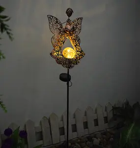 Thiên thần Rỗng ra Retro đèn lồng sáng tạo Patio trang trí năng lượng mặt trời Ấm đun nước chiếu đèn cỏ Đèn trang trí sân vườn