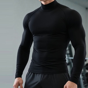 T-shirt de compression en polyester 220 g/m², grandes tailles S-3XL, manches longues, vêtements de fitness, t-shirt de sport pour homme - Product Image 3