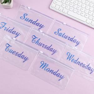 A6 Budget Envelope for Loose Leaf Binder Refilling PVC Week Laser Zipper Bag - Product Image 4