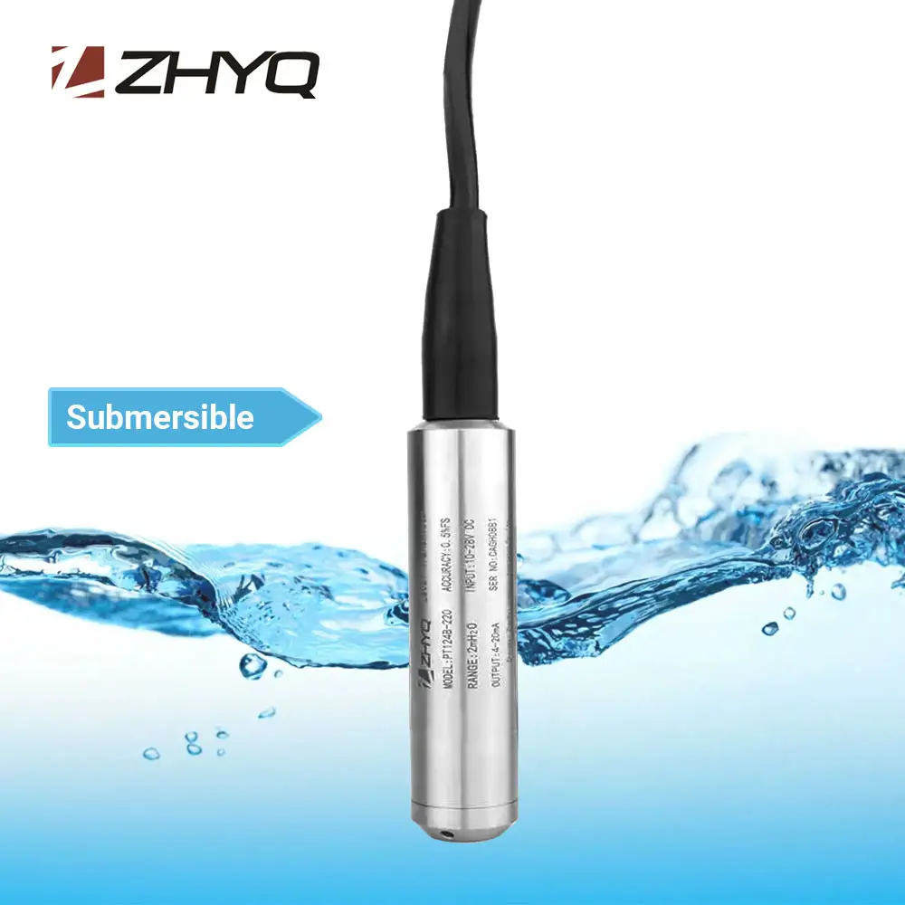 Piezo Digital Liquid Caustic Soda Salt Brine Seawater Food Grade Milk Tank Pond Water Level Electrode Sensor 6m 4-20 MA