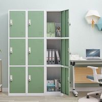 Vente flash : casier en acier moderne avec penderie, 6 portes, design métallique