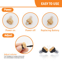 Alat Bantu Dengar CIC Invisible Mini In Ear Amplifier Suara Hearing Amplifier Dropshipping - BEIGE Kanan Murah