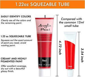 Confezione da 48 30 <span class=keywords><strong>colori</strong></span> vernice acrilica per tela con pennelli vernice acrilica fluida vendita calda colore vernice acrilica - Product Image 3