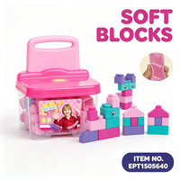 EPT First Builders - Ensemble de blocs de construction souples pour tout-petits avec chaise de rangement, idéal pour la maternelle