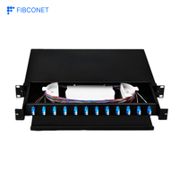 Panel Patch Fiber Optik 24 Core 12/24 Port Sc/FC/St/LC Rak Panel Patch Tahan Air Distribusi Frame ODF