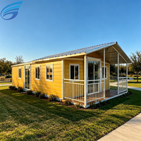 Maison conteneur extensible moderne de 20 et 40 pieds, couleurs personnalisées, avec design à deux ailes, pour l'habitation extérieure et l'utilisation comme entrepôt
