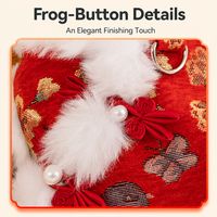 Veste de costume Tang festive du Nouvel An chinois pour animaux de compagnie, en coton chaud, avec boutons grenouille chinois, pour chien et chat, costume de festival