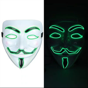 Máscara LED <span class=keywords><strong>de</strong></span> Luz Fría Blanca en Forma <span class=keywords><strong>de</strong></span> V para Fiestas, Máscara <span class=keywords><strong>de</strong></span> Fantasma, Máscara <span class=keywords><strong>de</strong></span> Terror - Product Image 2