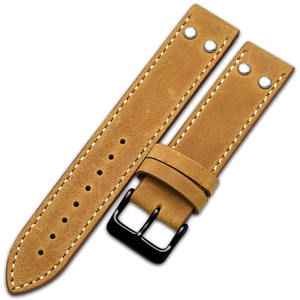 Bracelet de montre en cuir de qualité supérieure 20MM 22MM <span class=keywords><strong>Chrono</strong></span> Sport Series Rivet Bracelet de montre en acier - Product Image 5