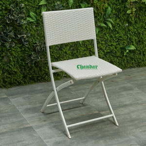 Juegos de <span class=keywords><strong>Muebles</strong></span> Plegables de Ratán para Jardín, Modernos y Económicos, Sillas y Mesa Plegables de Ratán de Plástico Blanco - Product Image 4