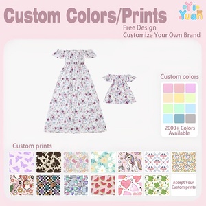 Abito Estivo Coordinato Madre-Figlia con Spalle Scoperte, Stampe Personalizzate, Abbigliamento Donna <span class=keywords><strong>e</strong></span> Bambini, Prezzo all'Ingrosso dalla Cina - Product Image 3
