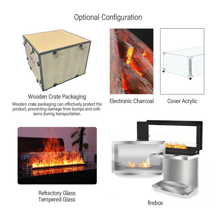 Modern 3D Water Vapor Electric Fireplace Steel Freestanding Linear ...