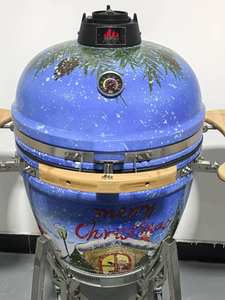 Grill Kamado KIMSTONE KimPu de 21 pouces, thème festif <span class=keywords><strong>dessiné</strong></span> à la main <span class=keywords><strong>par</strong></span> un artiste de niveau national - Product Image 4