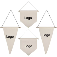 Toile de fond de mariage fanion décoratif blanc affichage mural triangle rectangle drapeau suspendu uni personnalisé toile de coton bannière